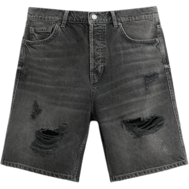 ZARA Denim Shorts Men's Black Moderate