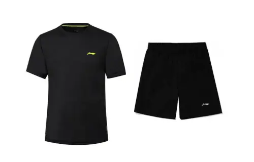 Li Ning Casual Sportswear Men's Black Crew Neck Moderate