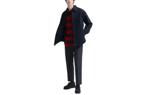 UNIQLO Casual Pants Men's Navy Blue Moderate Straight Fit Pants