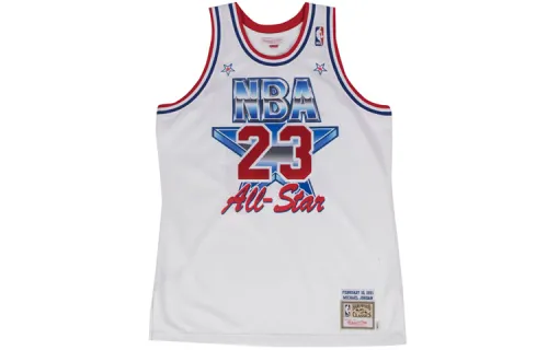 Mitchell & Ness 91 Charlotte All-Star Game Bulls Jordan No. 23 AU Player Edition Retro Sports Breathable Basketball Vest Men's White