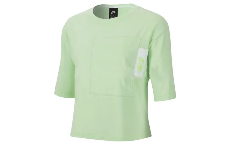 Nike Crop Tops Women's Candy Green Crew Neck Moderate
