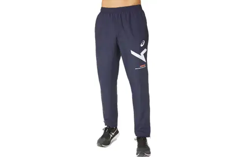 ASICS Casual Pants Men's Blue Moderate Straight Fit Pants