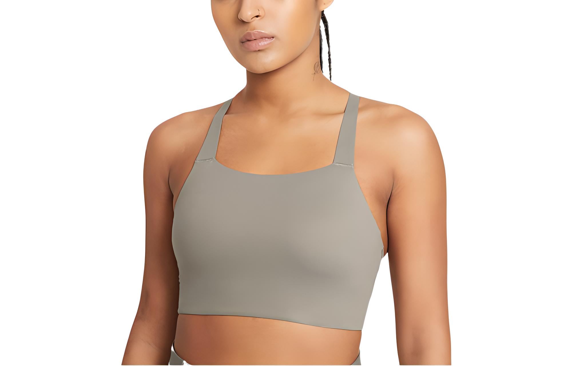 Женский спортивный топ Nike Swoosh Luxe (серый)