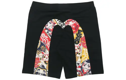 EVISU Sports Shorts Men's Black Moderate