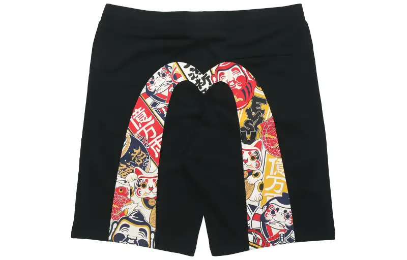 EVISU Sports Shorts Men's Black Moderate