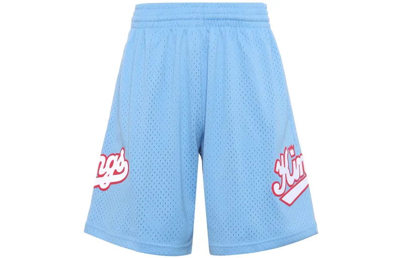 Mitchell & Ness x NBA Kings 1985-86 SW Fan Edition Retro Mesh Casual Letter Elastic Straight Sports Basketball Pants Unisex Blue
