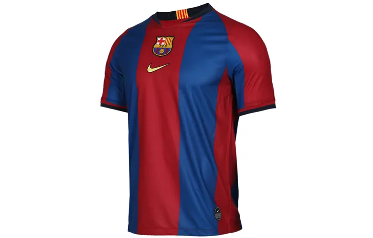 Nike FC Barcelona Soccer Jerseys Men's Red Blue Multicolor Moderate Straight Fit