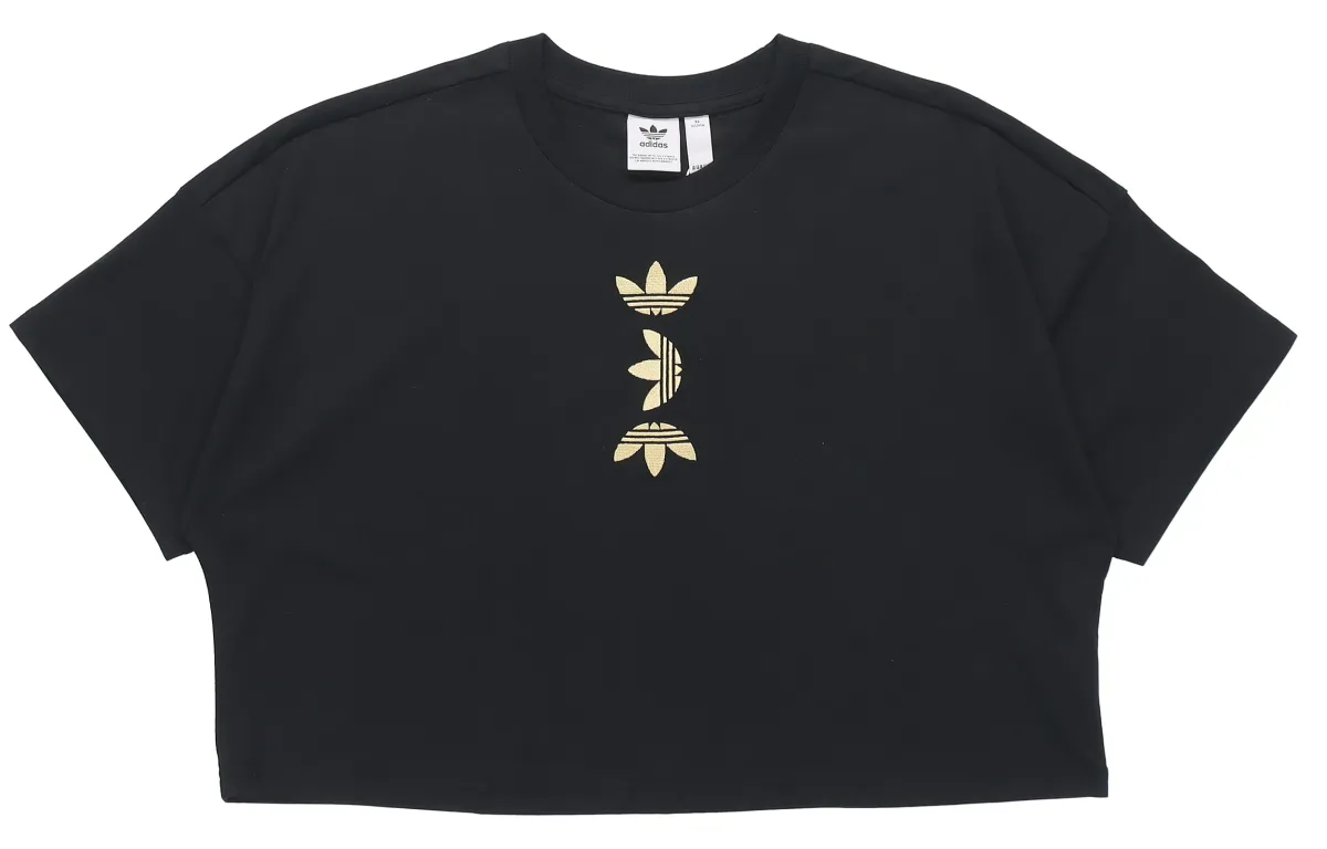 Adidas Originals Drop Shoulder Sleeve T Shirt Women's Black