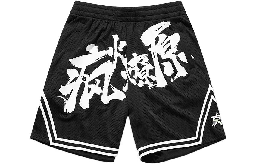 Basketball sports black shorts, loose straight fit