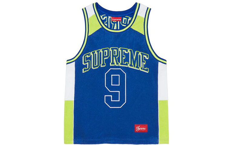 Supreme SS21 Week 16 Terry Basketball Jersey Letter Print Terry American Trendy Basketball Vest Same Style for Men and Women