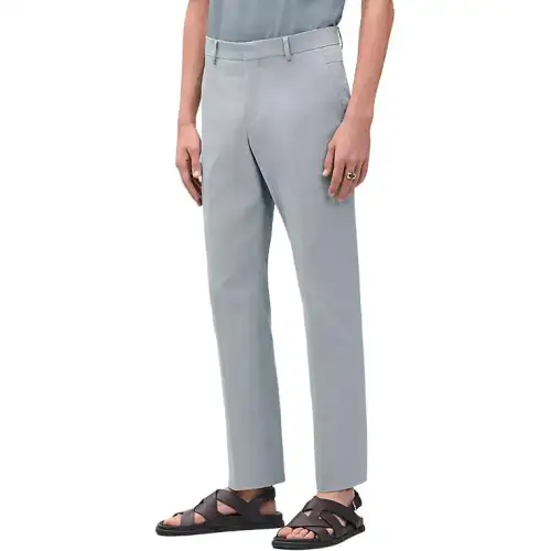 HERMES FW24 Casual Pants Men's Gray Blue
