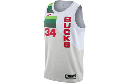 Nike NBA Basketball Vest SW Fan Edition Milwaukee Bucks Antetokounmpo Antetokounmpo No. 34 Men's White