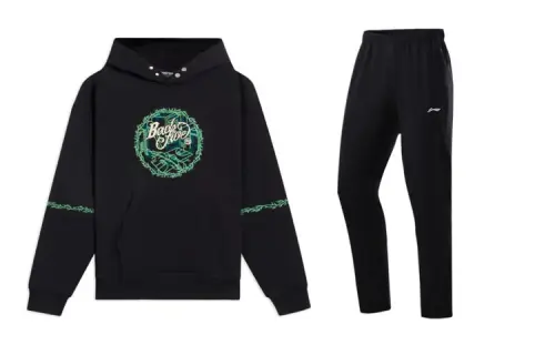Li Ning Casual Sportswear Men's Black Hooded Moderate