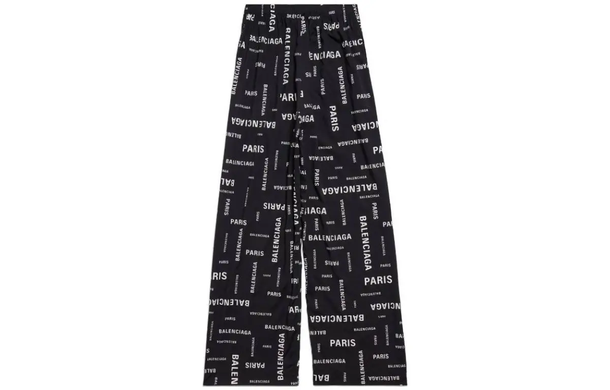 Balenciaga Casual Pants Loose Fit Men's Black