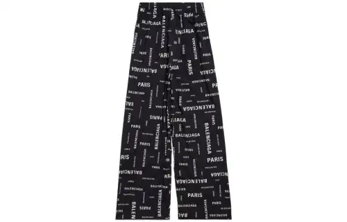 Balenciaga Casual Pants Loose Fit Men's Black