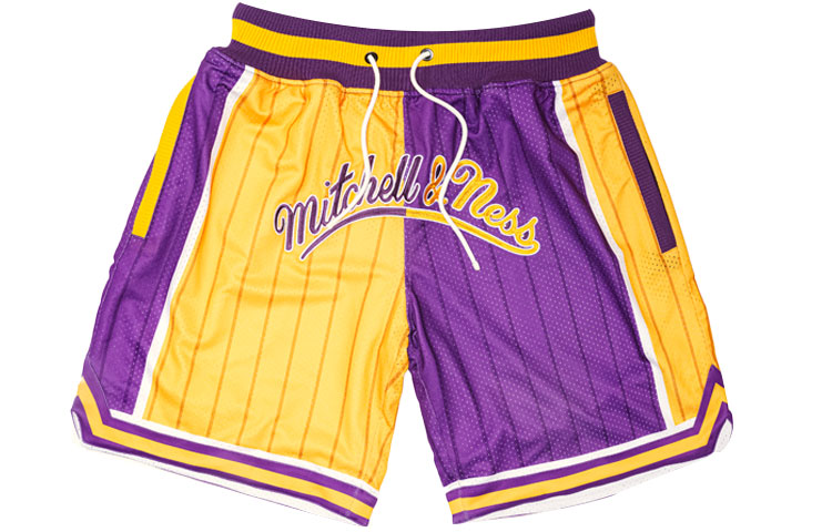 Mitchell Ness x UZIS Basketball Shorts Unisex Purple Gold
