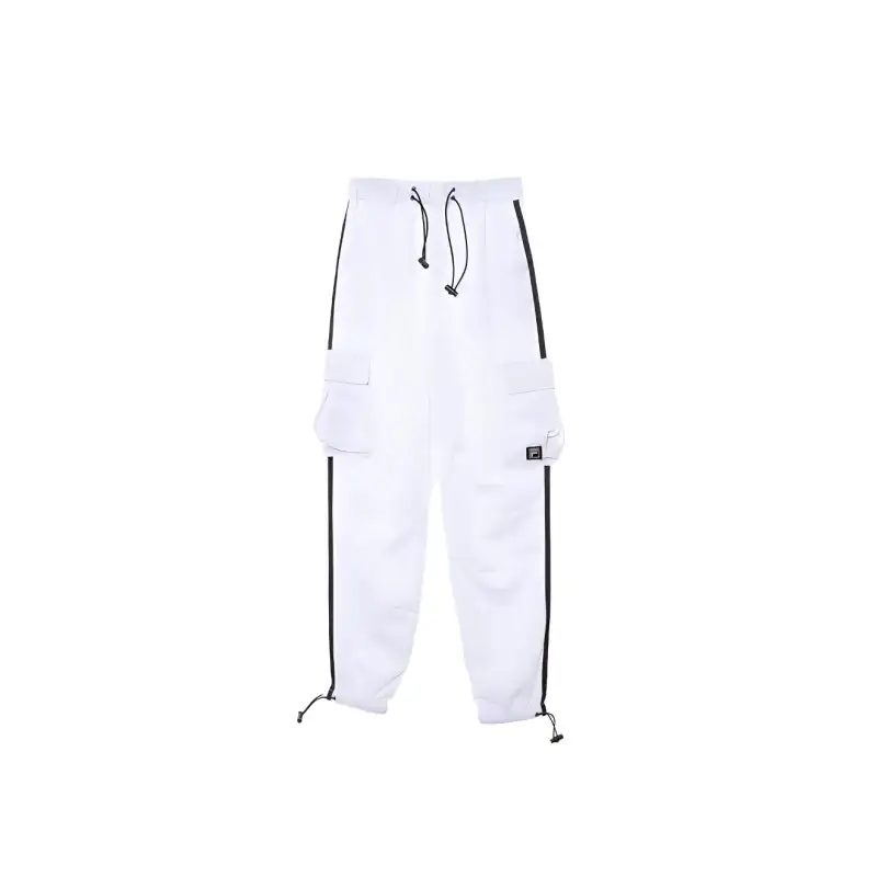 FILA Casual Pants Unisex White Moderate Cuffed Pants