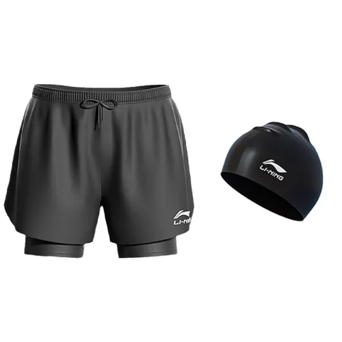Li Ning Sports Fashion Collection Swimming Shorts Men's Black Set