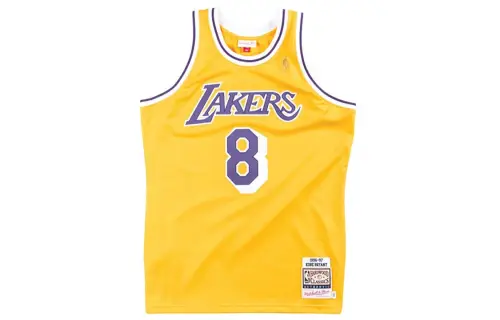 Mitchell & Ness Lakers NBA AU Player Edition 96-97 Season Kobe No. 8 Retro Comfortable Sports Sleeveless Basketball Vest Men's Yellow
