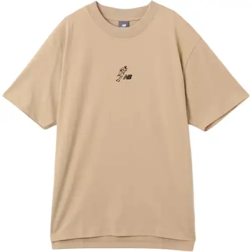 New Balance SS25 Comfortable Crew Neck Short Sleeved Baseball T Shirt Unisex Khaki