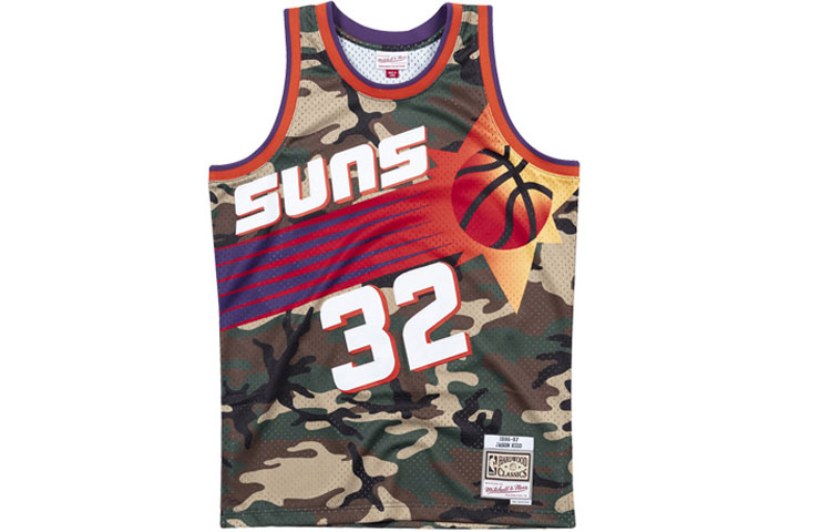 Mitchell & Ness SW Fan Edition 1996-97 Season Suns Kidd No. 32 Retro Sports Basketball Vest Men and Women Same Style Camouflage Color