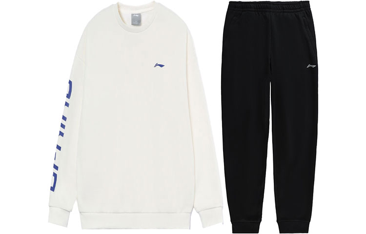 Li Ning Casual Sportswear Men’s Crew Neck Thickened And Fleece Lined