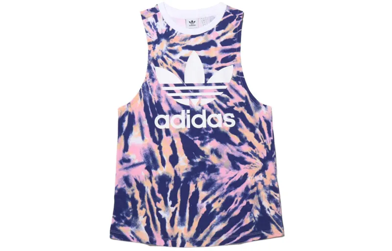 Adidas Originals tie-dye logo-print tank top