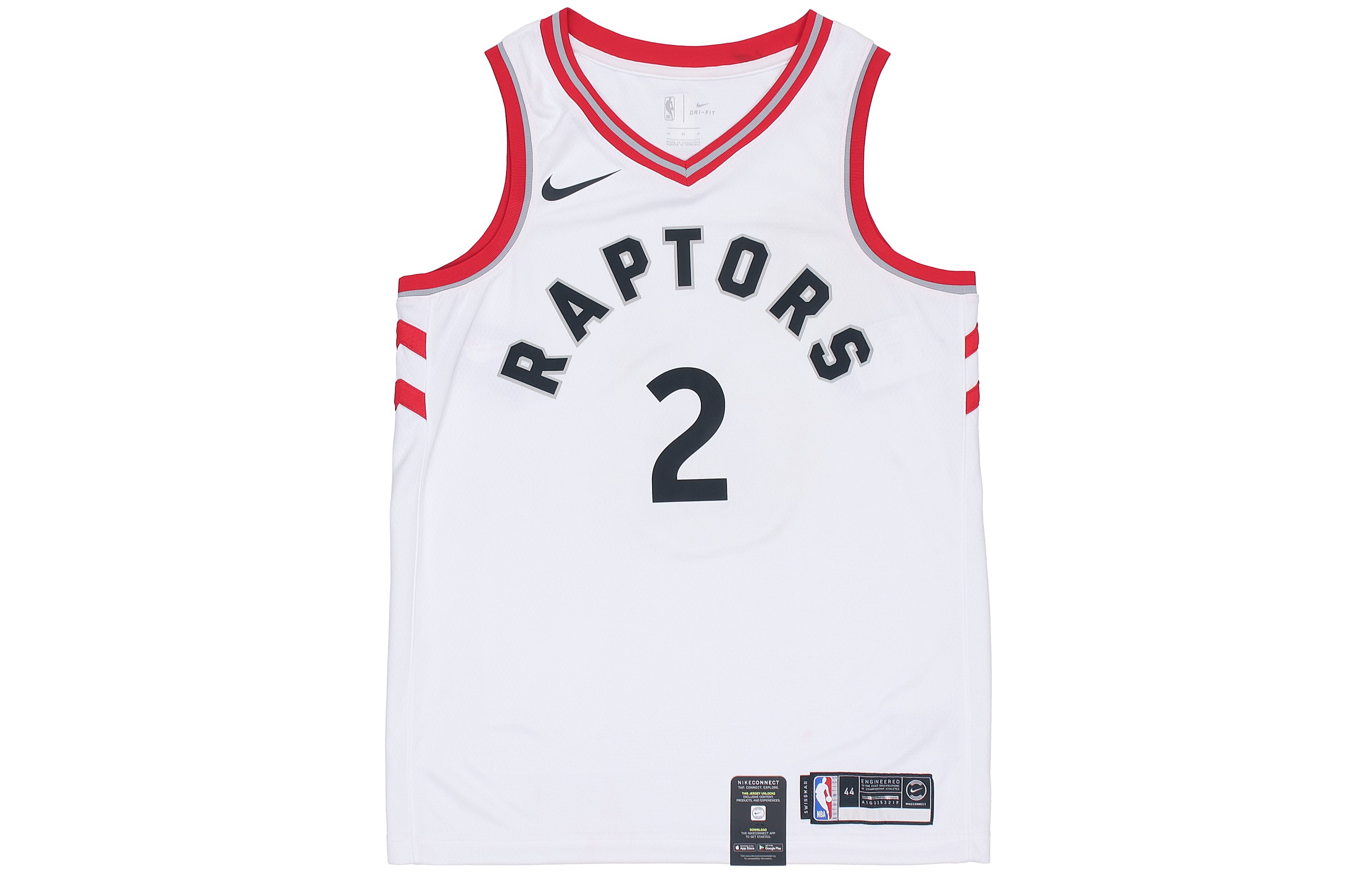 Nike NBA Basketball Jersey SW Fan Edition Toronto Raptors Leonard No. 2 Men's White