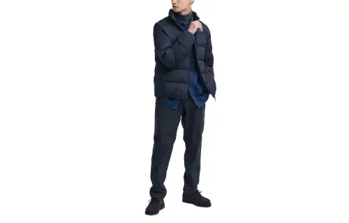 UNIQLO Casual Pants Men's Dark Blue Moderate Straight Fit Pants