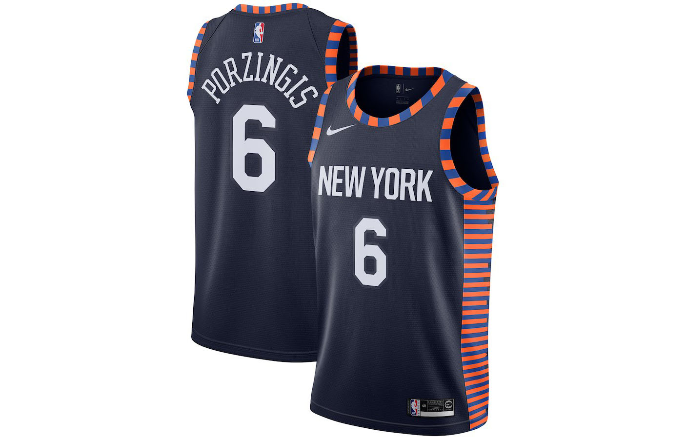 Nike Basketball Jersey City Edition Kristaps Porzingis Knicks, Porzingis Size 6 Men’s Black