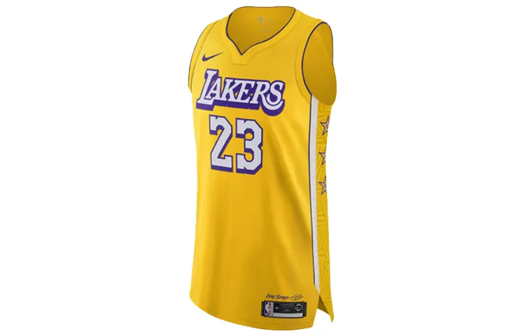 Nike Basketball Jersey AU Player Edition 2019 2020 Los Angeles Lakers LeBron James LeBron James Men's Yellow