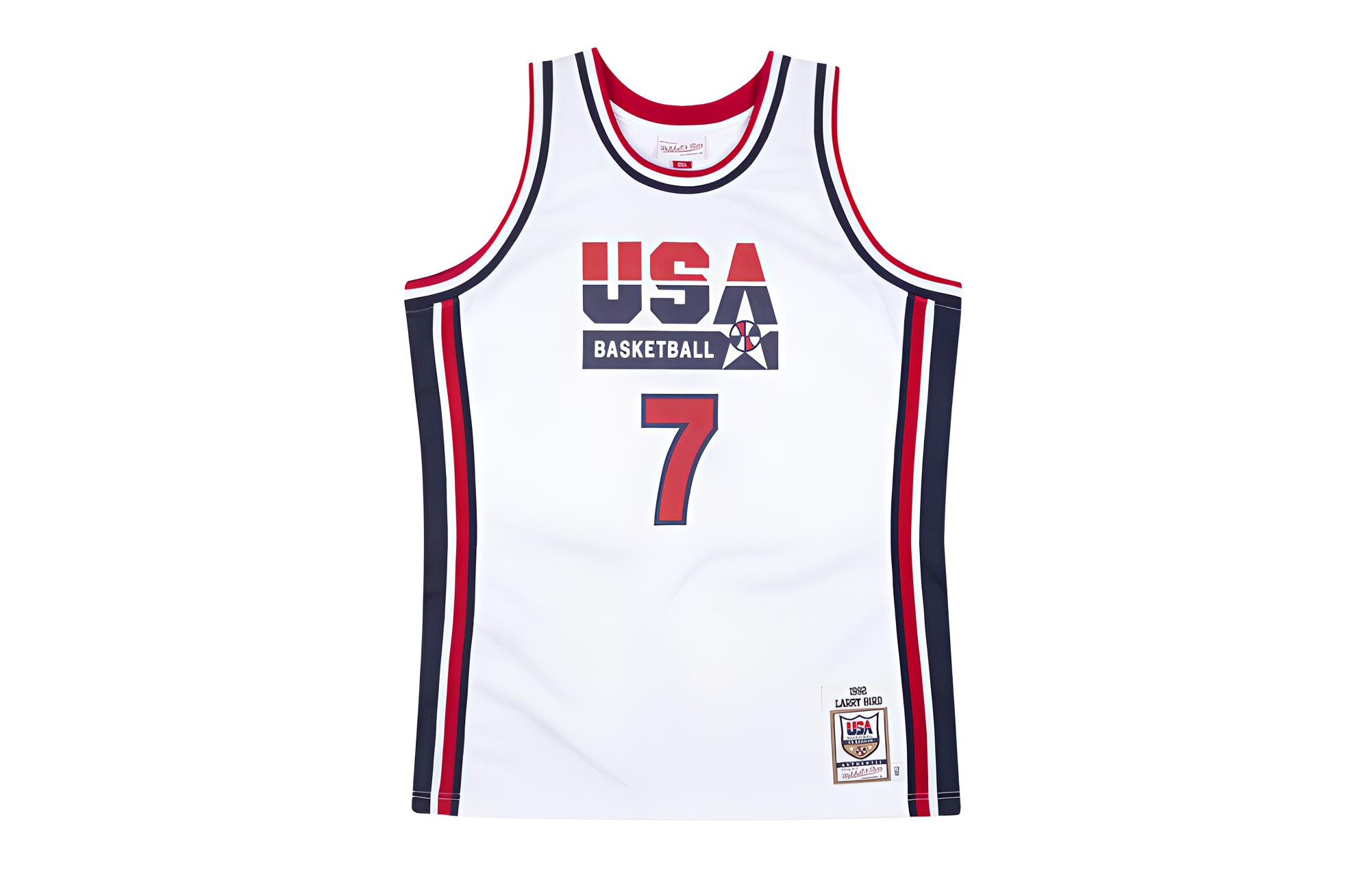 Mitchell & Ness Retro Sports Jersey AU Player Edition 1992 US National Team Larry Bird No. 7 Basketball Vest Men's White
