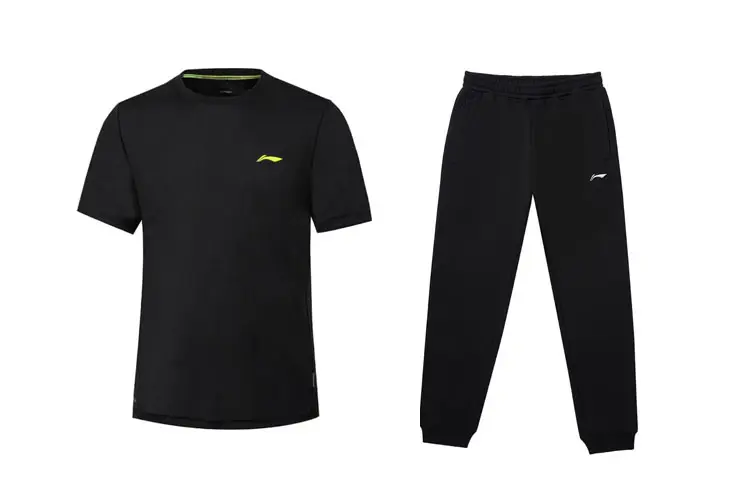Li Ning Casual Sportswear Men's Black Crew Neck Moderate