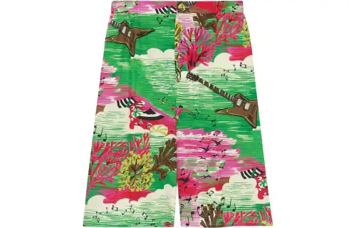 【Previous Season】painterly-print silk shorts