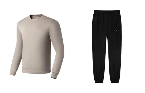 Li Ning Casual Sportswear Men's Crew Neck Thickened And Fleece Lined