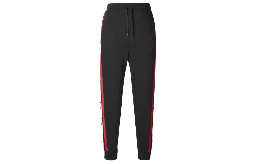 Jordan Multi Label Bundled Velvet Basketball Retro Sports Knitted Sweatpants Men's Black