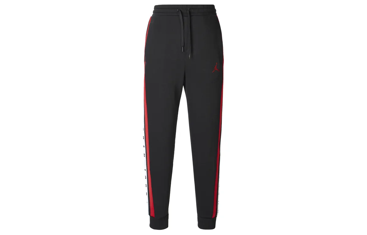 Jordan Multi Label Bundled Velvet Basketball Retro Sports Knitted Sweatpants Men's Black