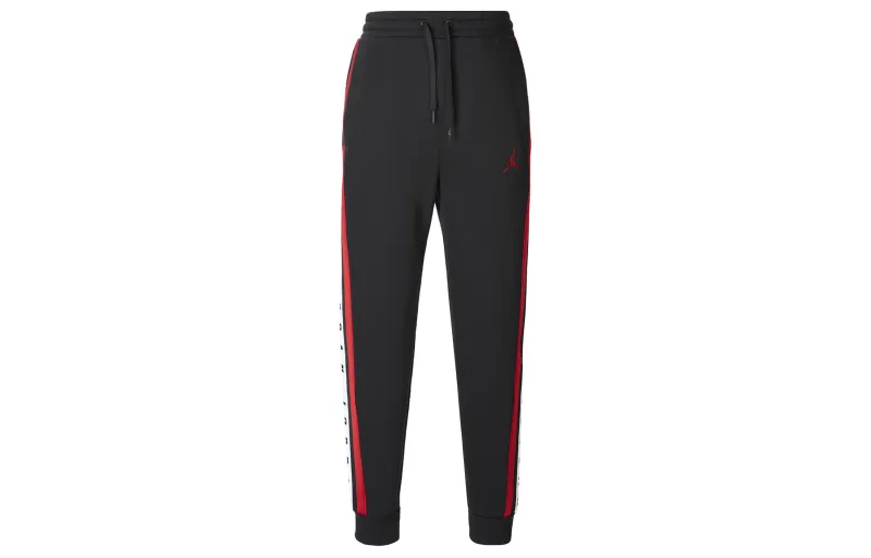 Jordan Multi Label Bundled Velvet Basketball Retro Sports Knitted Sweatpants Men's Black