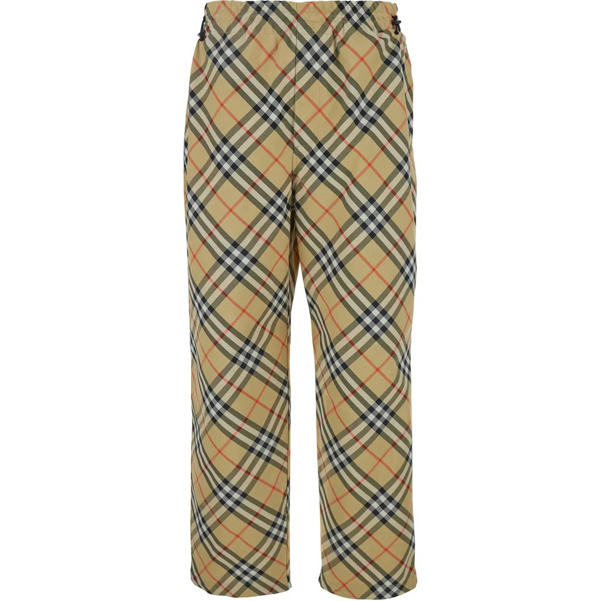 Burberry Checked Ekd Motif Straight-Leg Trousers