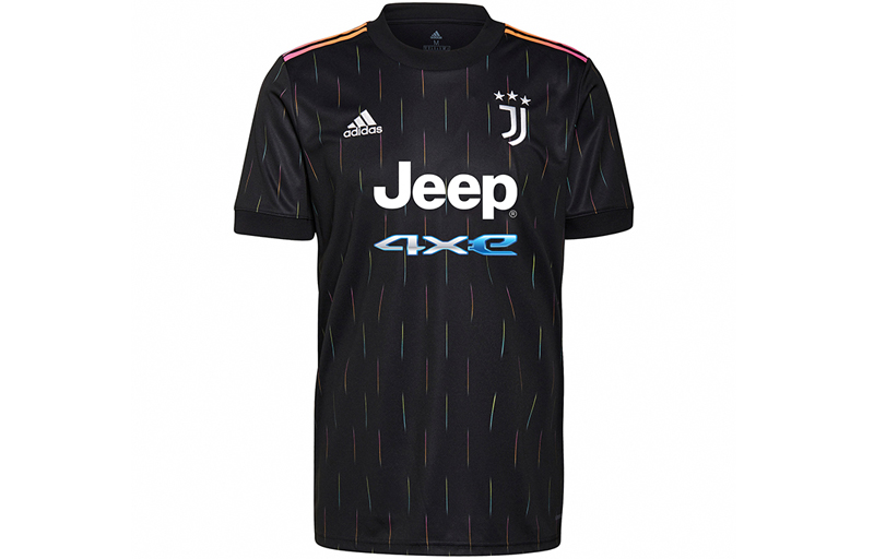 Adidas, retro football sports football uniform, black T-shirt, with short sleeve