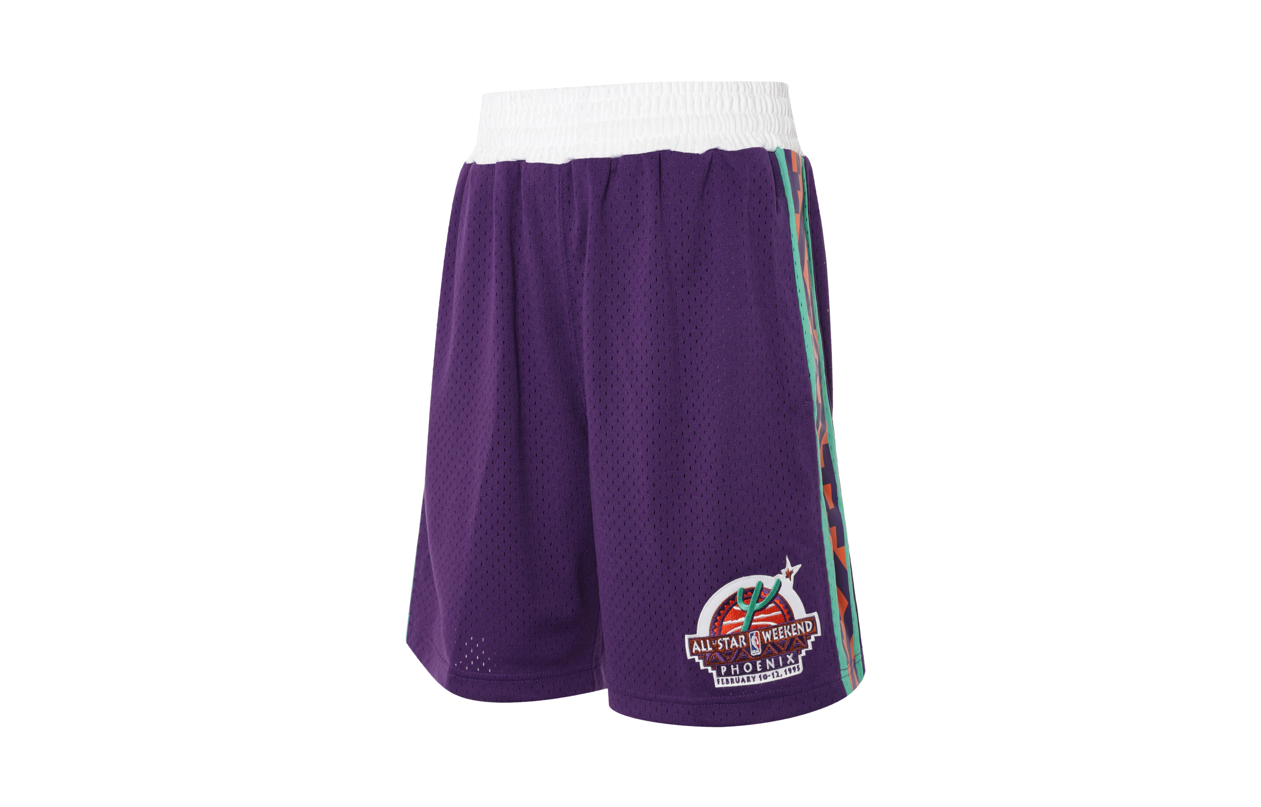 Mitchell & Ness SW Fan Edition 1995 All-Star Game Retro Color Block Letter Mesh Breathable Comfortable Casual Sports Basketball Pants Men's Purple
