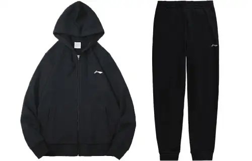 Li Ning Casual Sportswear Men's Hooded Thickened And Fleece Lined