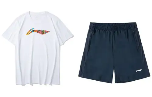 Li Ning Sports Suit Men's Standard White + Guangdong Blue