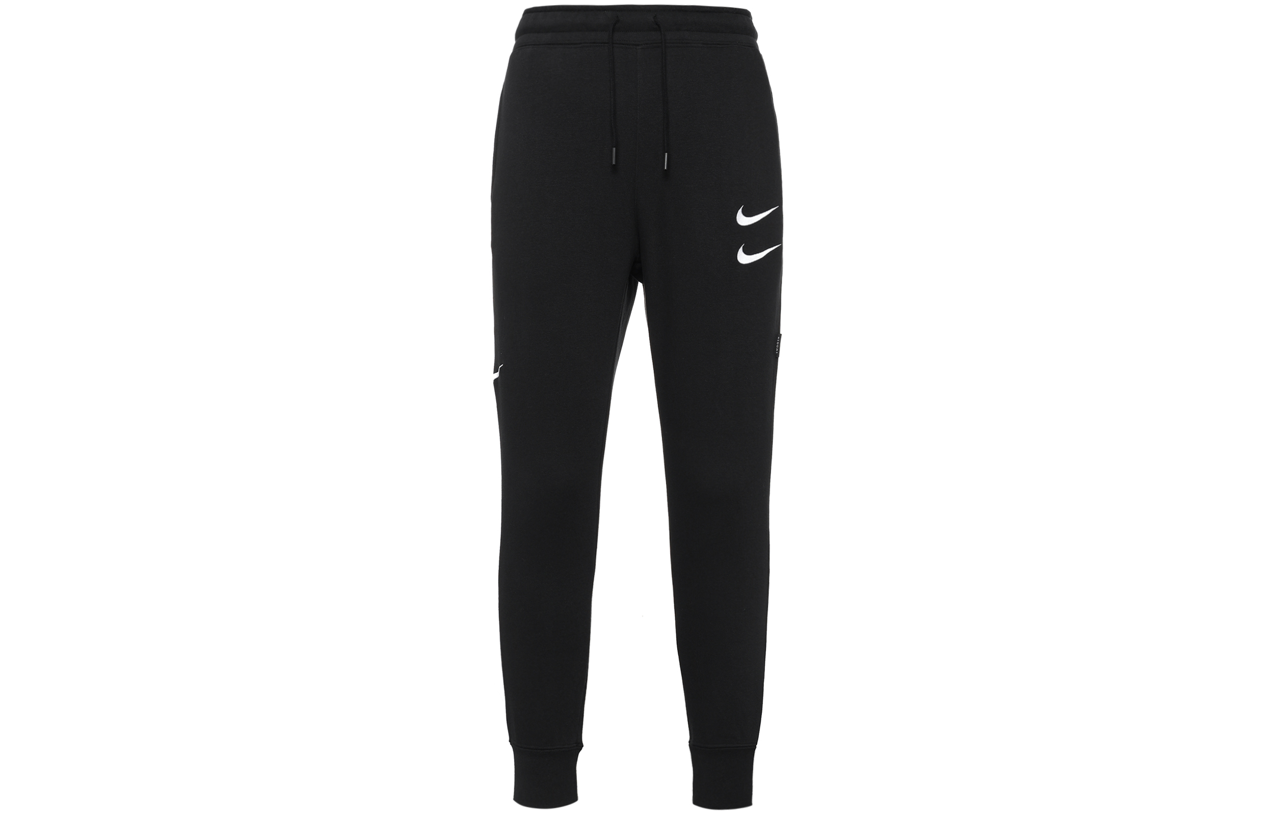 Nike Sportswear Double Hook Embroidery Fleece Thickened And Fleece Lined Long Knitted Sweatpants Men's Black