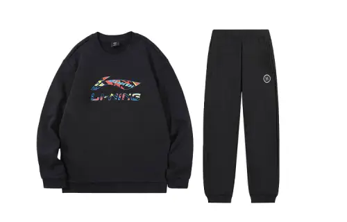 Li Ning Casual Sportswear Men's Crew Neck Thickened And Fleece Lined
