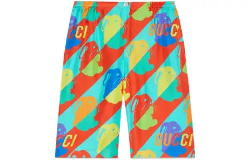 GUCCI Rabit Printed Silk Twill Shorts