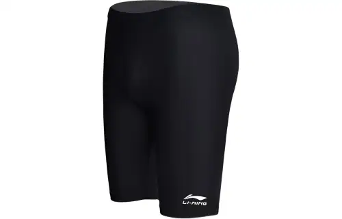 Li Ning Swimming Shorts Men's Black Moderate Mid Length Swim Shorts
