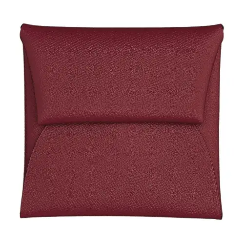 HERMES Bastia Epsom Calfskin Wallet Women's Emma Red