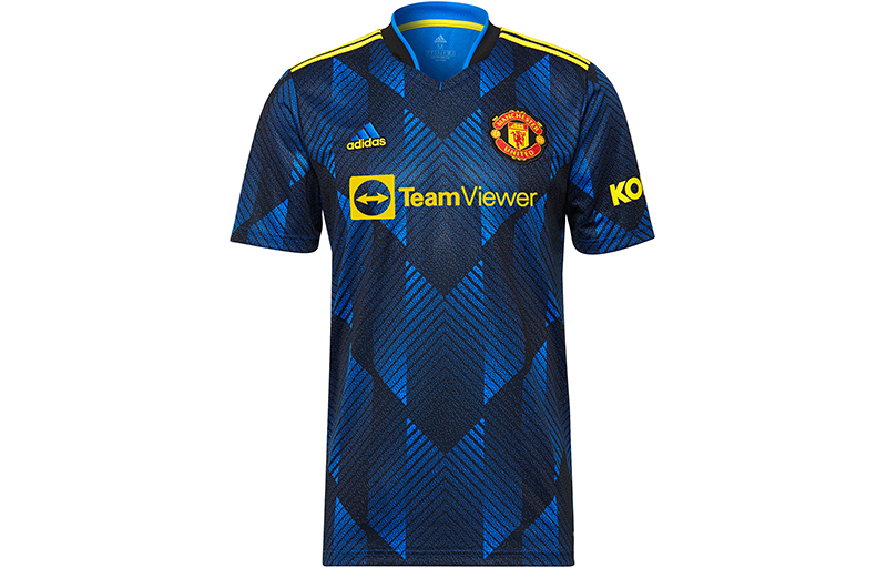 Adidas, sports football blue football uniform, with short sleeve