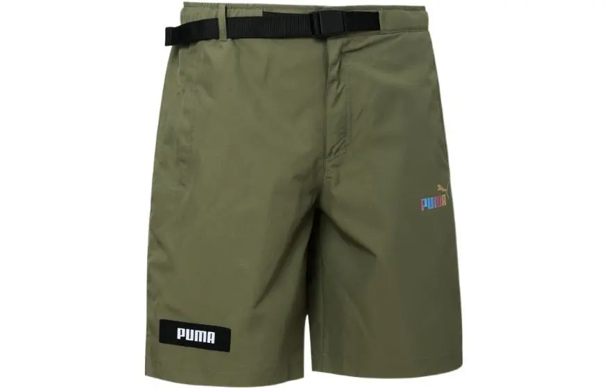 PUMA Logo Cargo Casual Shorts Unisex Green